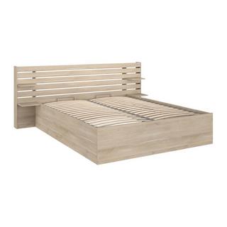 Vente-unique Letto con contenitore e vani portaoggetti 160 x 200 cm Naturale - TENALIA III  