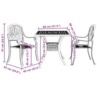 VidaXL Bistro set aluminium  