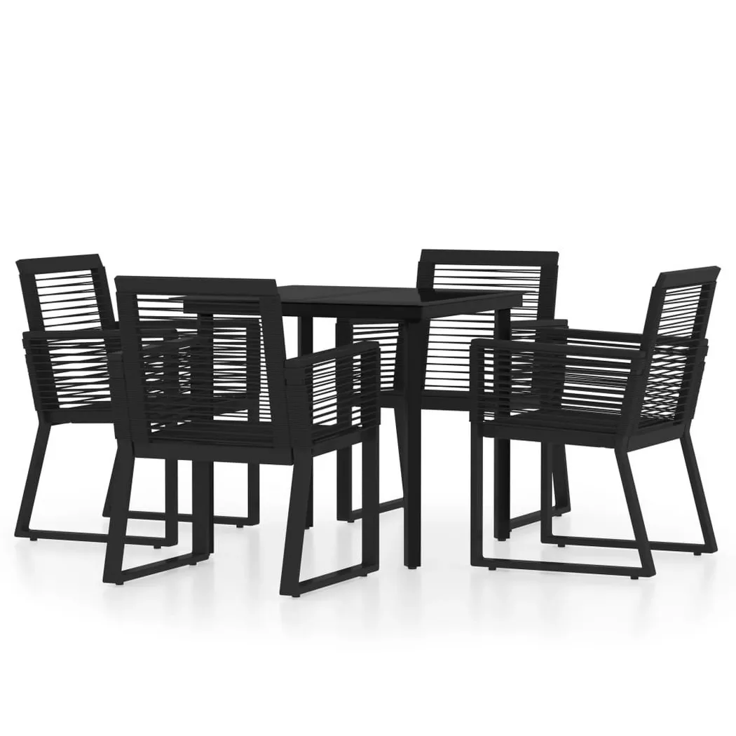 Vidaxl - Ensemble à manger de jardin 5 pcs Noir