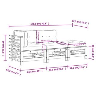 VidaXL set divani da giardino Legno di pino impregnato  