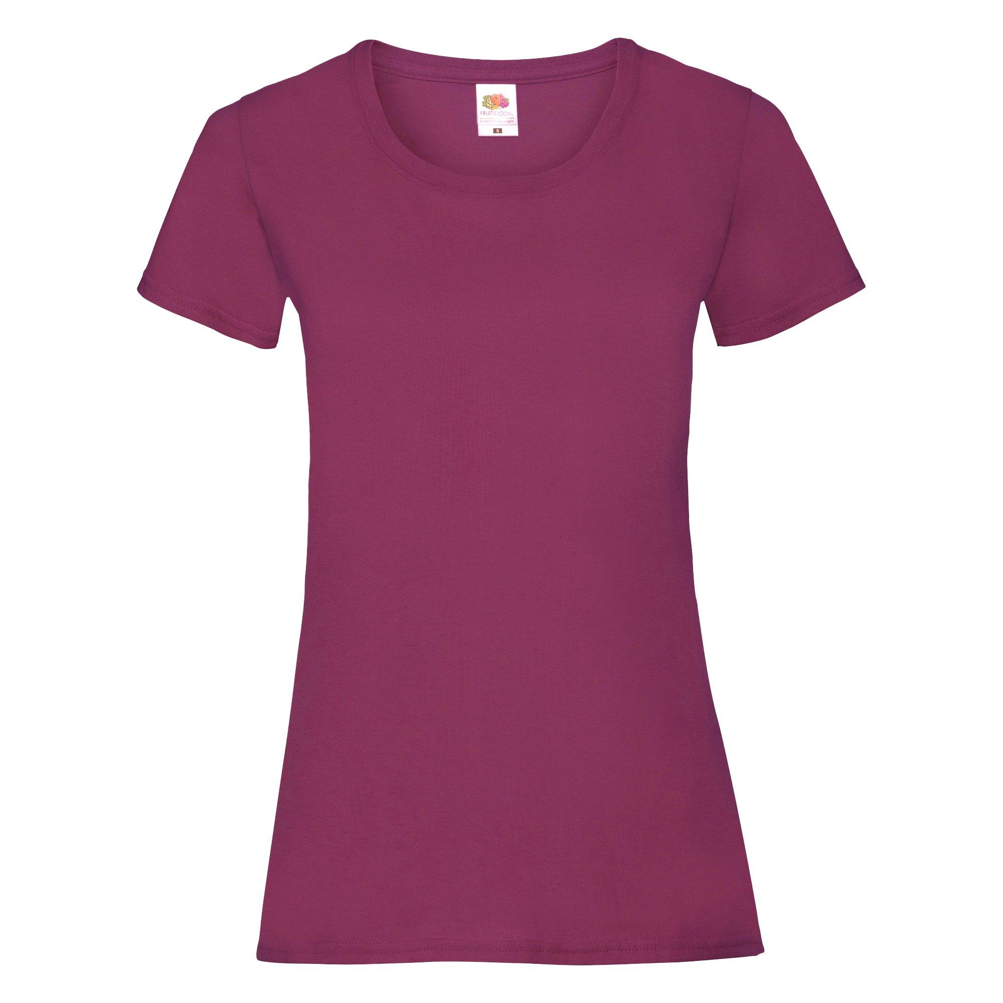 Image of Ladyfit T-shirt (5 Stückpackung) Damen Weinrot XXL