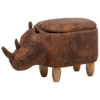 Beliani Hocker mit Stauraum aus Kunstleder Rustikal RHINO  