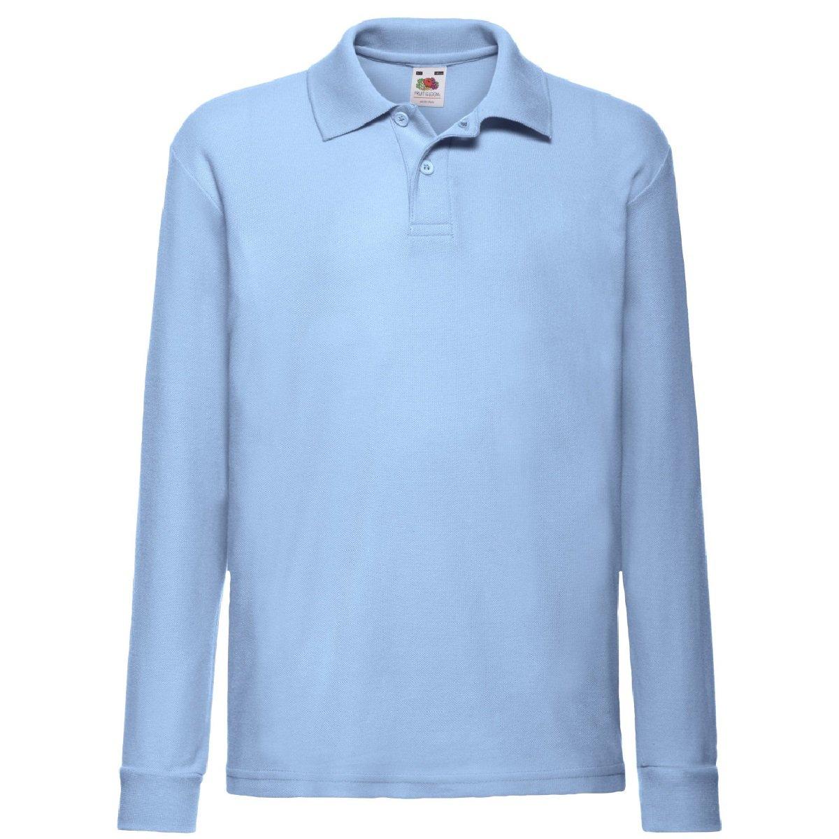 Image of Polo Shirt, Langarm (2 Stückpackung) Mädchen Himmelblau 3-4A