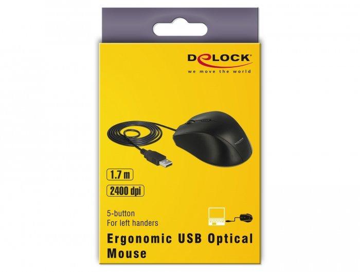 DeLock  Ergonomische Maus 12548 für Linkshänder 