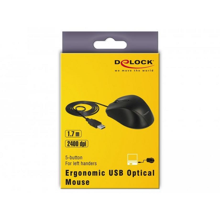DeLock  Ergonomische Maus 12548 für Linkshänder 
