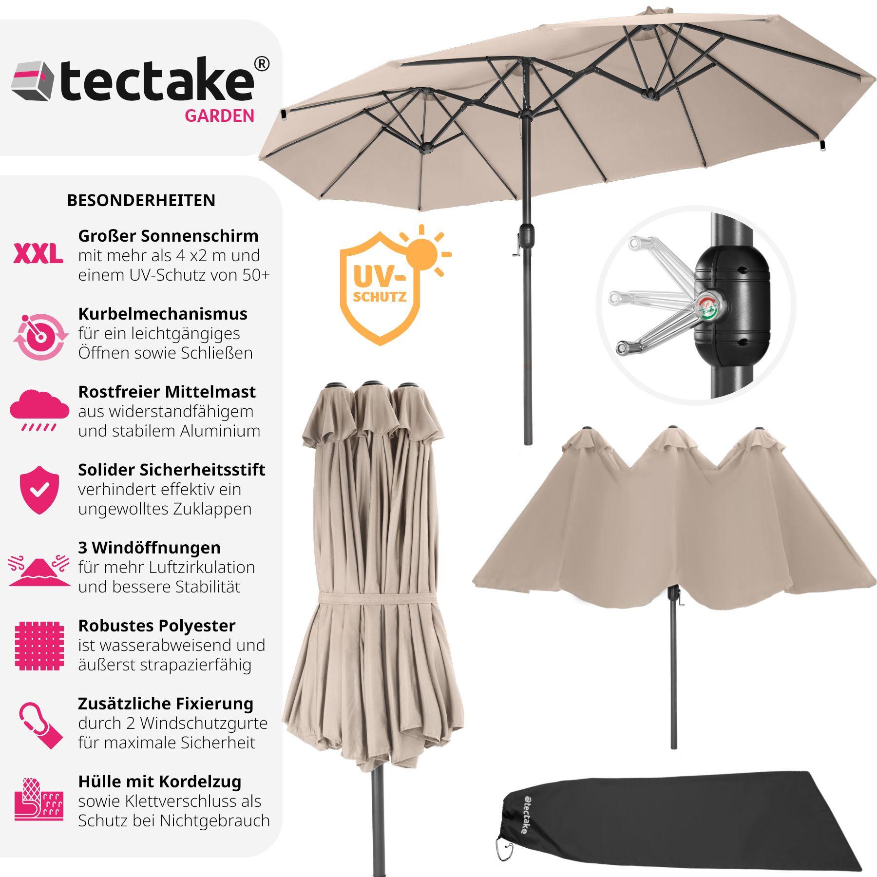 Tectake Parasol SILIA en aluminium 460 x 270 cm  