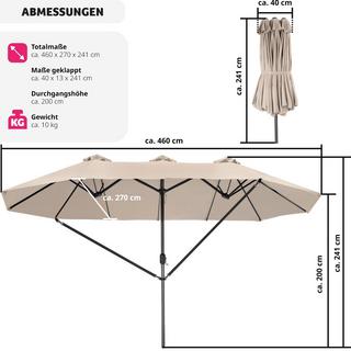 Tectake Parasol SILIA en aluminium 460 x 270 cm  