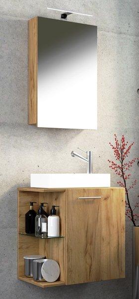 VCM 3-tlg Badmöbel Set Gäste WC Gästebad Waschplatz Waschtisch klein schmal Hausa SC  