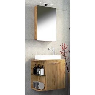 VCM 3-tlg Badmöbel Set Gäste WC Gästebad Waschplatz Waschtisch klein schmal Hausa SC  