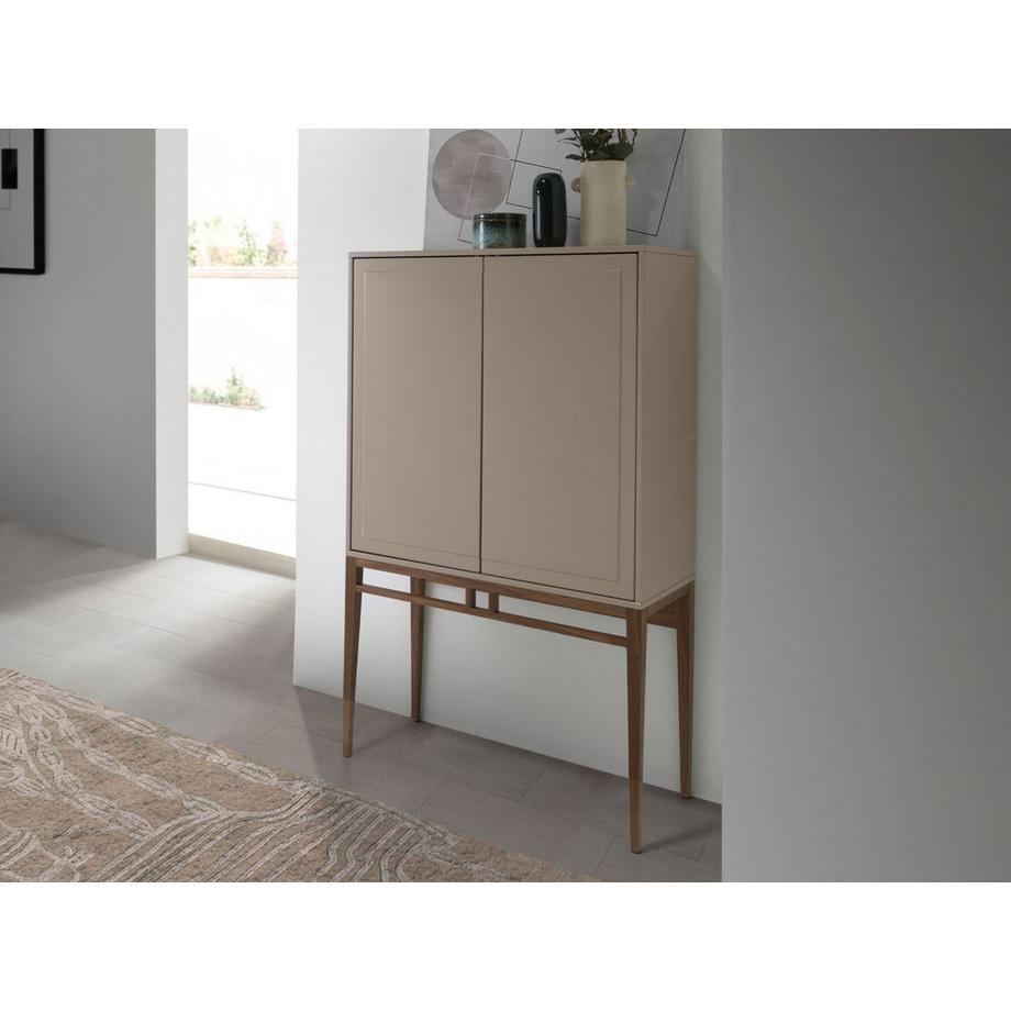 ANGEL CERDA Credenza alta beige e noce  