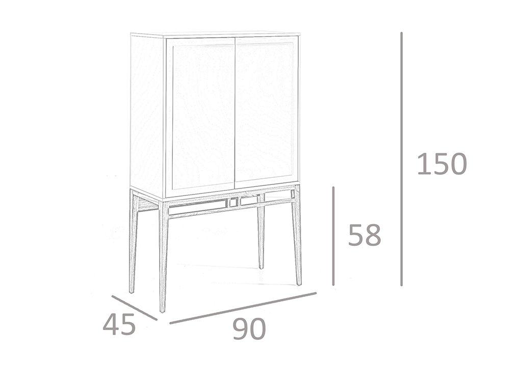 ANGEL CERDA Buffet haut beige et noyer  