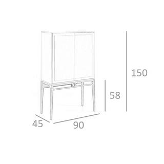 ANGEL CERDA Buffet haut beige et noyer  