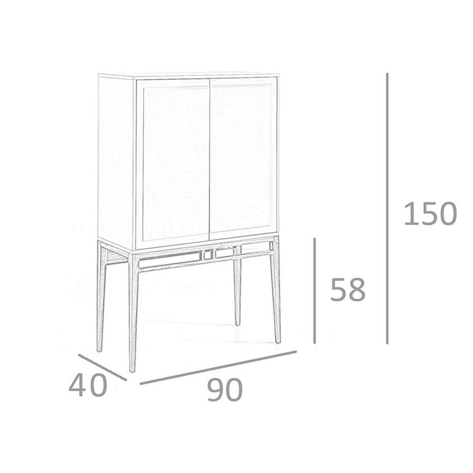 ANGEL CERDA Credenza alta beige e noce  