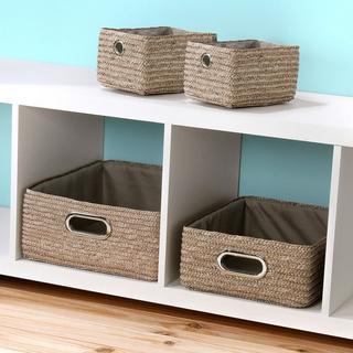 Calicosy Cassetto in paglia intrecciata color talpa - 33x28x13cm  