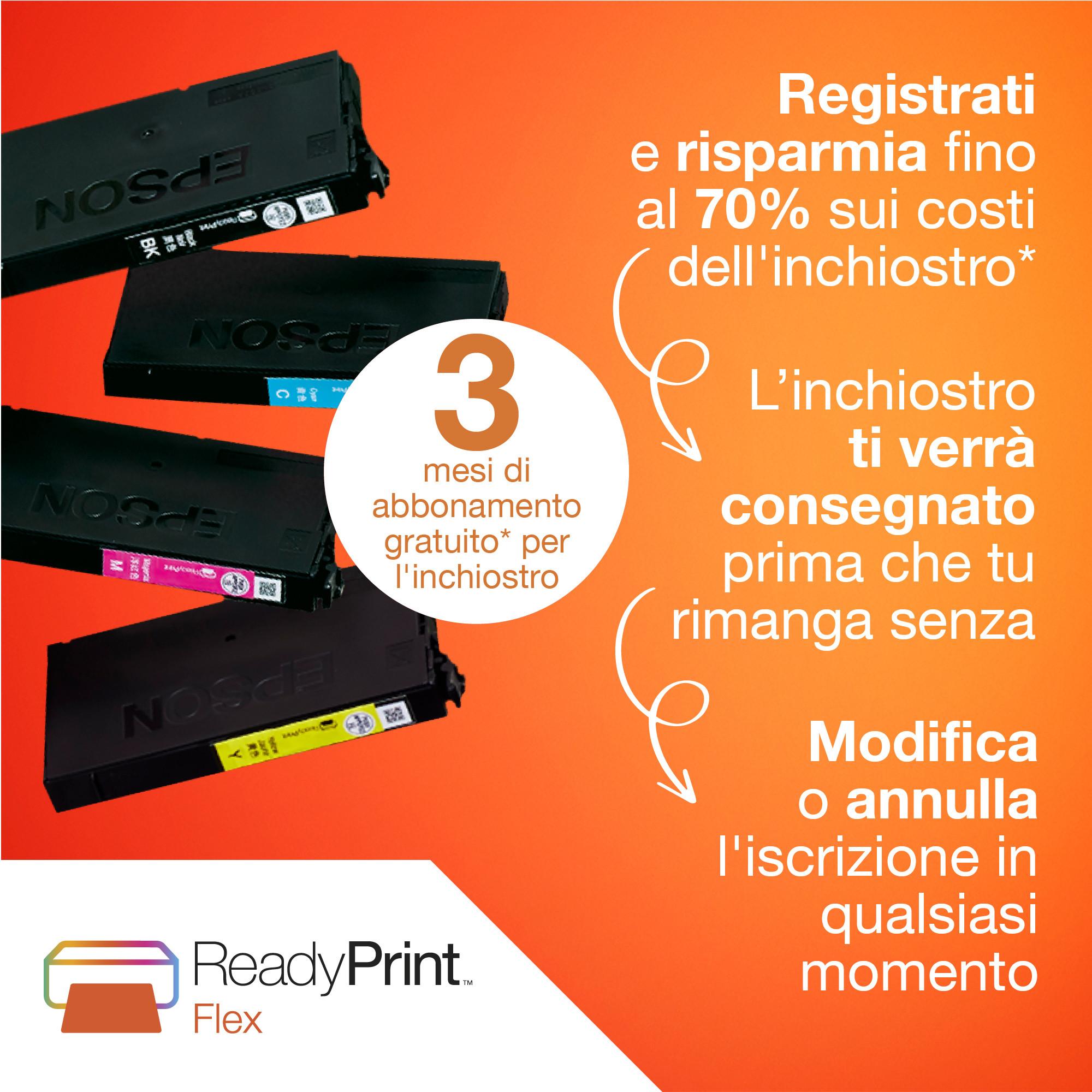 EPSON  WorkForce WF-2960DWF stampante multifunzione A4 getto d'inchiostro (stampa, scansione, copia), Display LCD 6.1 cm, ADF, WiFi Direct, AirPrint, 3 mesi di inchiostro incluso con ReadyPrint 