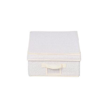 Calicosy Scatola portaoggetti con coperchio in tessuto bouclé écru - L31,5 cm  