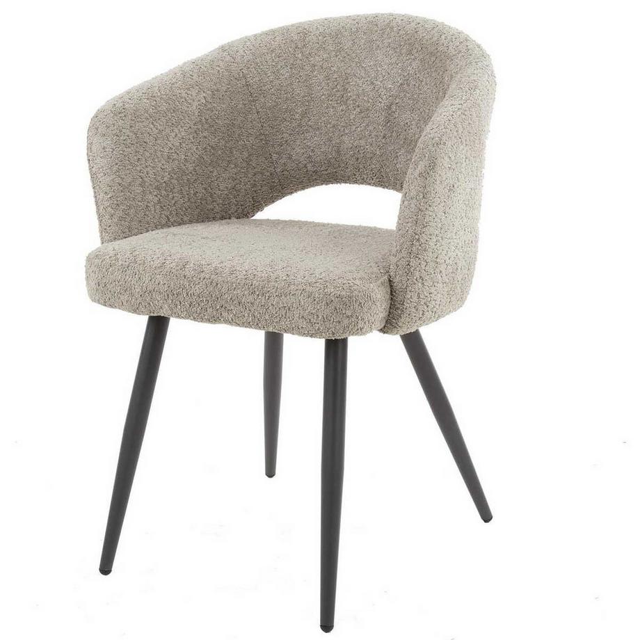mutoni Chaise avec accoudoirs Bouclé Salon sable  