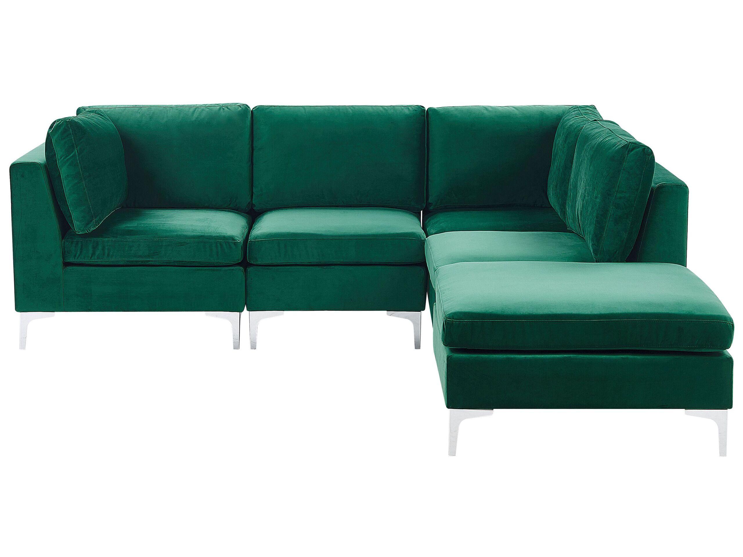 Beliani Sofa mit Ottomane aus Samtstoff Modern EVJA  