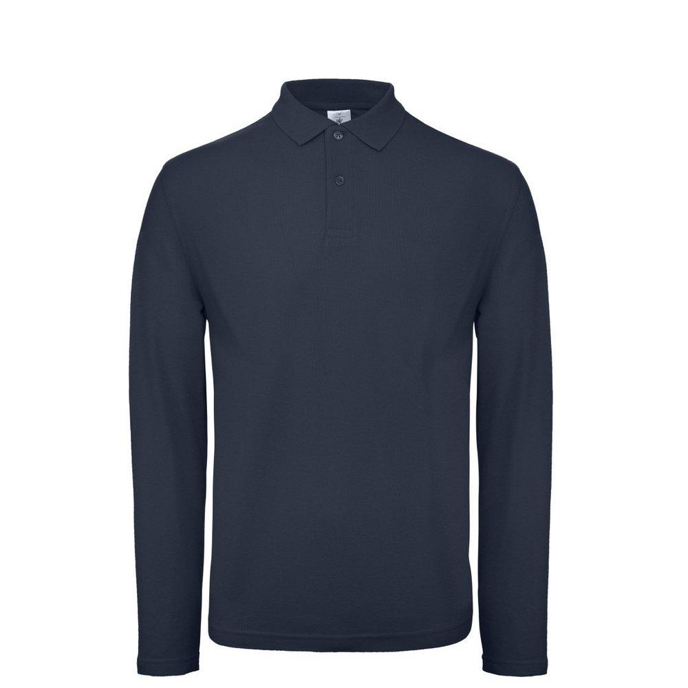 Image of B&c Id.001 Langarm Polo Herren Blau XS