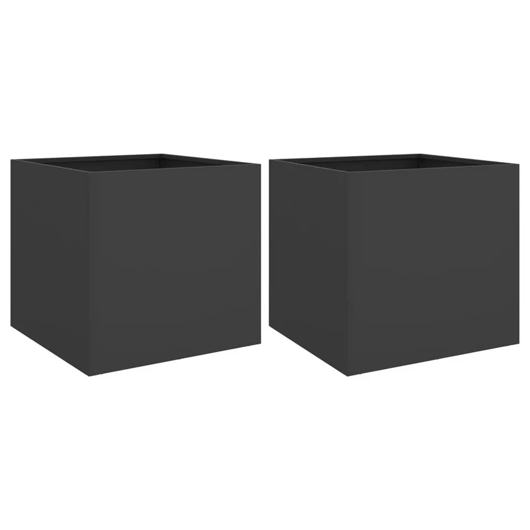 Jardinières 2 pcs noir 42x40x39 cm acier