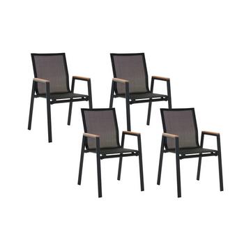 Set di 4 sedie da giardino en Alluminio Moderno TIANO