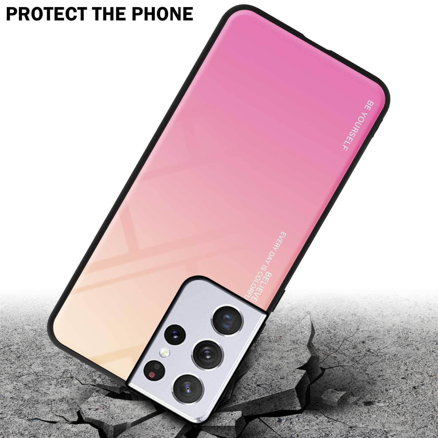 Cadorabo  Housse compatible avec Samsung Galaxy S22 ULTRA - Coque de protection bicolore en silicone TPU et dos en verre trempé 