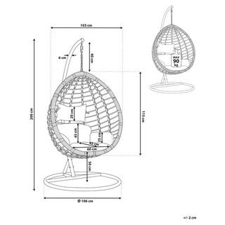 Beliani Hängesessel mit Gestell aus PE Rattan Retro FANO  