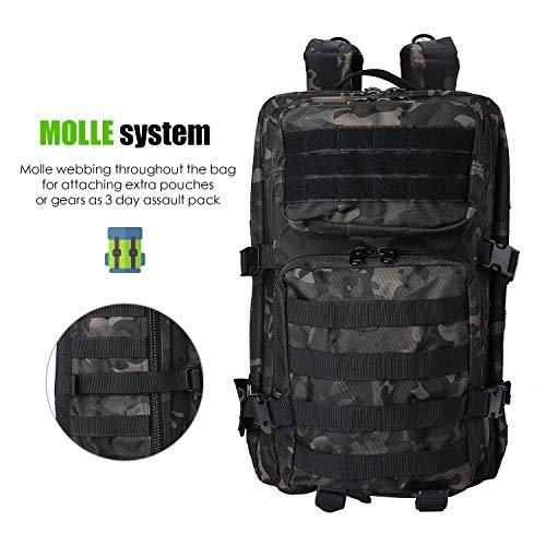 Only-bags.store Militär Taktischer Rucksack Große Kapazität 3 Tage Armee Assault Pack Bag Camoblack  