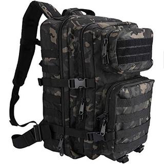 Only-bags.store Sac à dos militaire tactique, grande capacité de 3 jours, sac d'assaut militaire, sac à dos pour la randonnée, la chasse, le trekking, le camping et d'autres activités de plein air - Camoblack  