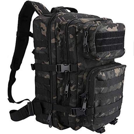 Only-bags.store Militär Taktische Rucksack, Große Kapazität 3 Tage Armee Assault Pack Bag Go Bag Rucksack für Wandern Jagd, Trekking und Camping und andere Outdoor Aktivitäten - Camoblack  