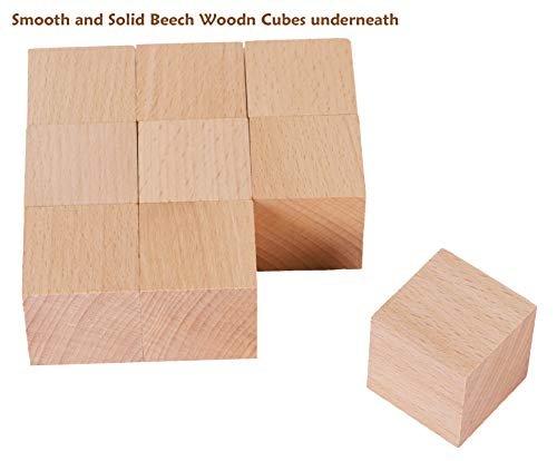 Activity-board  Puzzle en bois avec gros cubes pour les tout-petits - 9 cubes avec 6 animaux sauvages dans un coffre en bois 