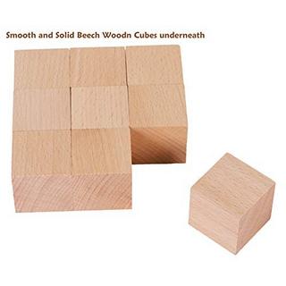 Activity-board  Puzzle en bois avec gros cubes pour les tout-petits - 9 cubes avec 6 animaux sauvages dans un coffre en bois 