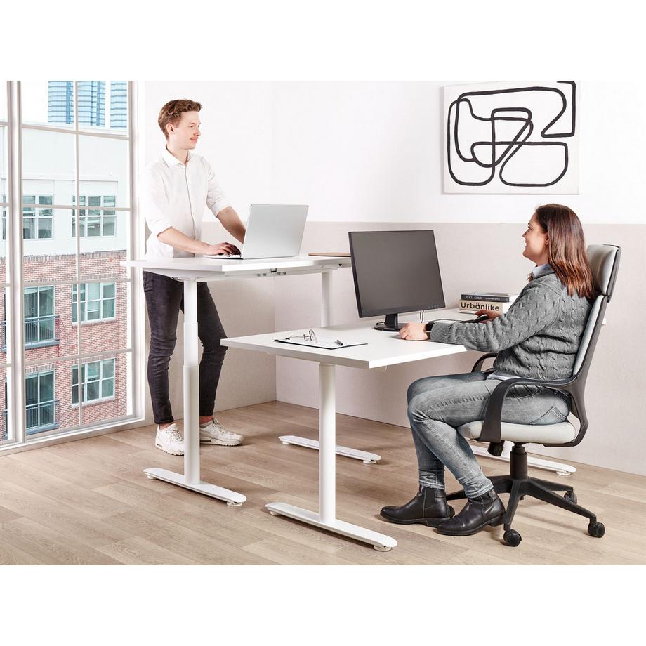 Beliani Bureau réglable en hauteur manuellement en Panneau de particules de bois  DESTINAS  