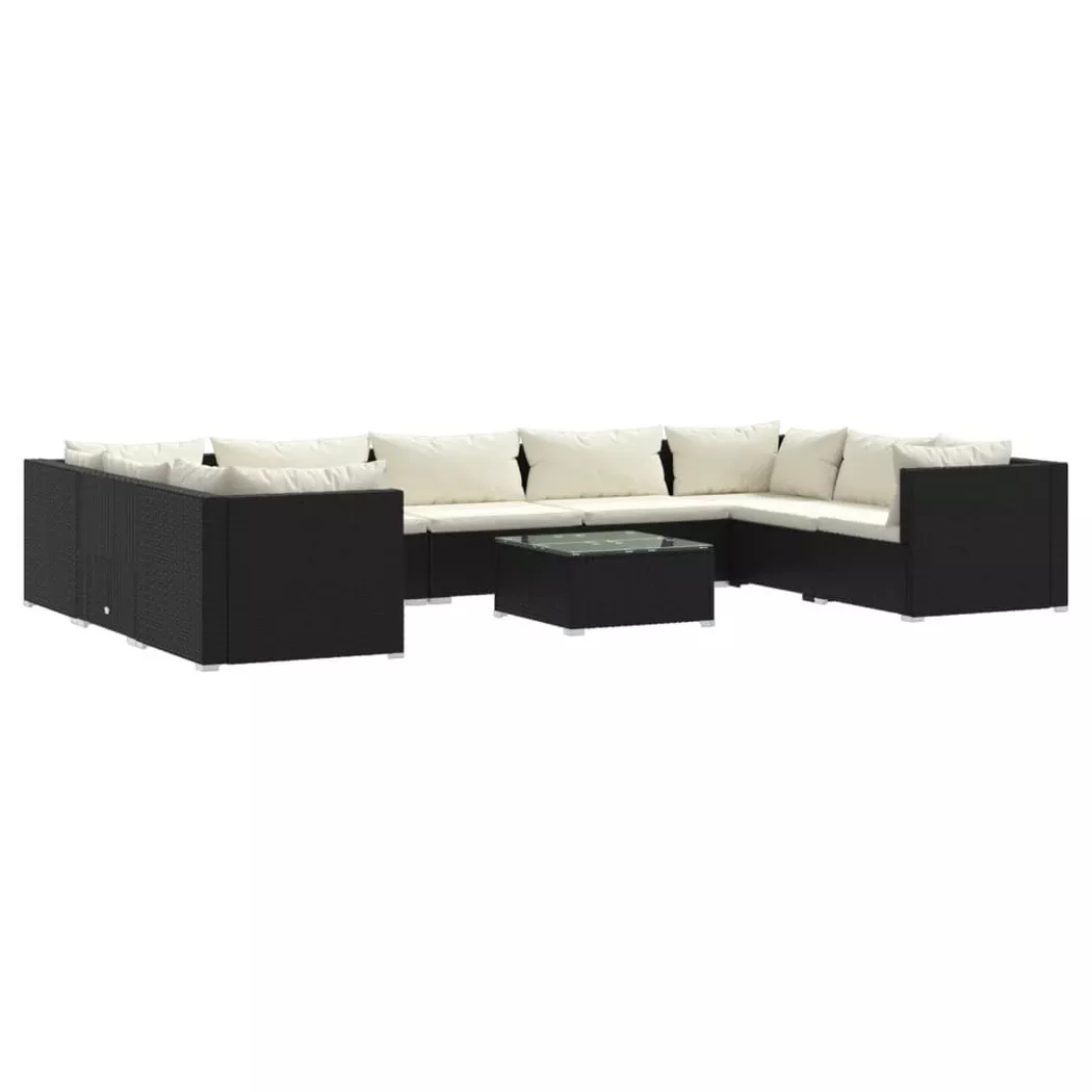 VidaXL - Garten-lounge-set poly-rattan, One Size, Schwarz