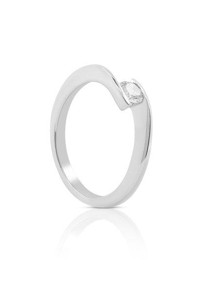 MUAU Schmuck  Solitaire Ring Diamant 0.25ct. Weissgold 750 