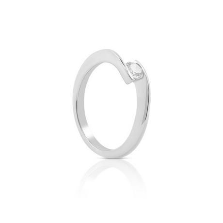 MUAU Schmuck  Solitaire Ring Diamant 0.25ct. Weissgold 750 