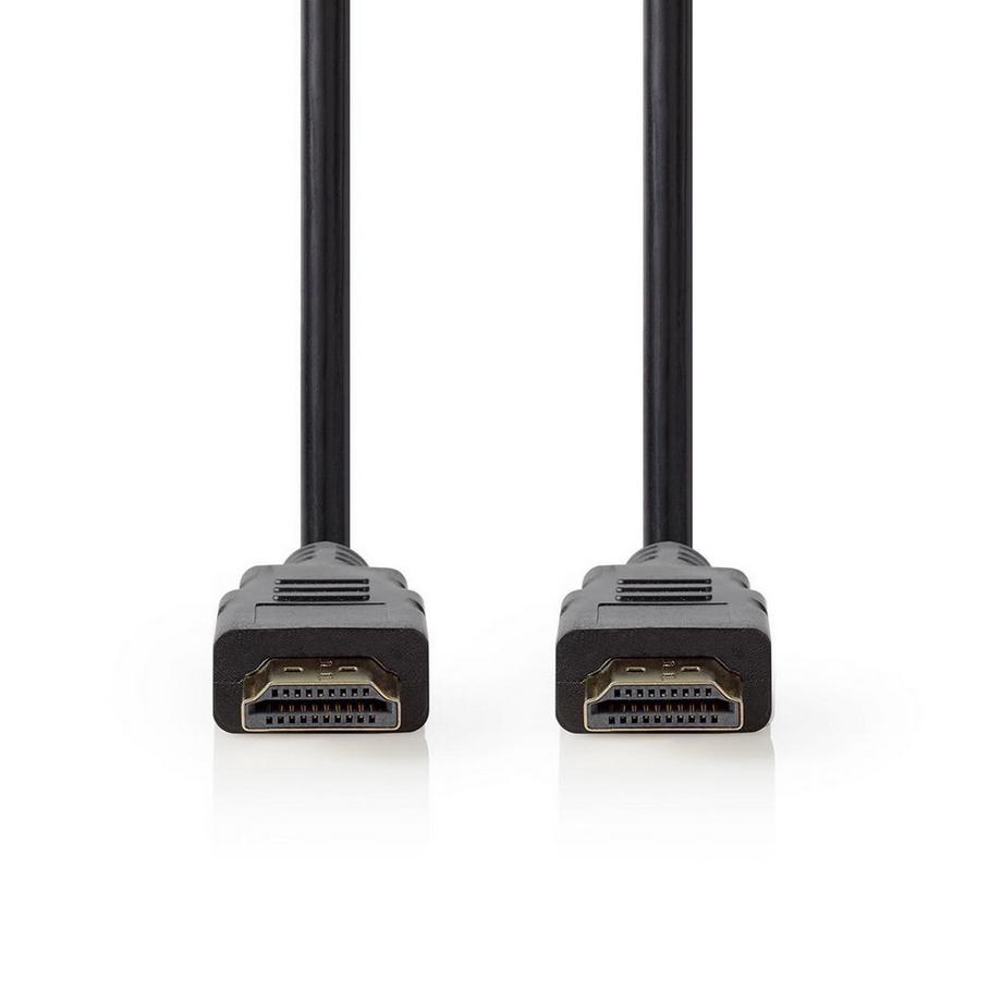 Nedis  Câble HDMI™ haut débit Premium avec Ethernet | Connecteur HDMI™ | Connecteur HDMI™ | 4K@60Hz | 18 Gbps | 2,00 m | Rond | PVC | Noir | Sachet en plastique 