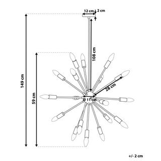 Beliani Lampe suspension en Métal Moderne MAGUSE  