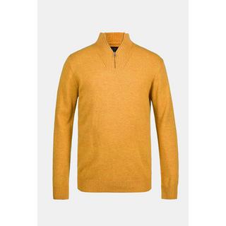 JP1880  Pullover polo con collo alto, zip e più filati 