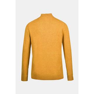 JP1880  Pullover polo con collo alto, zip e più filati 