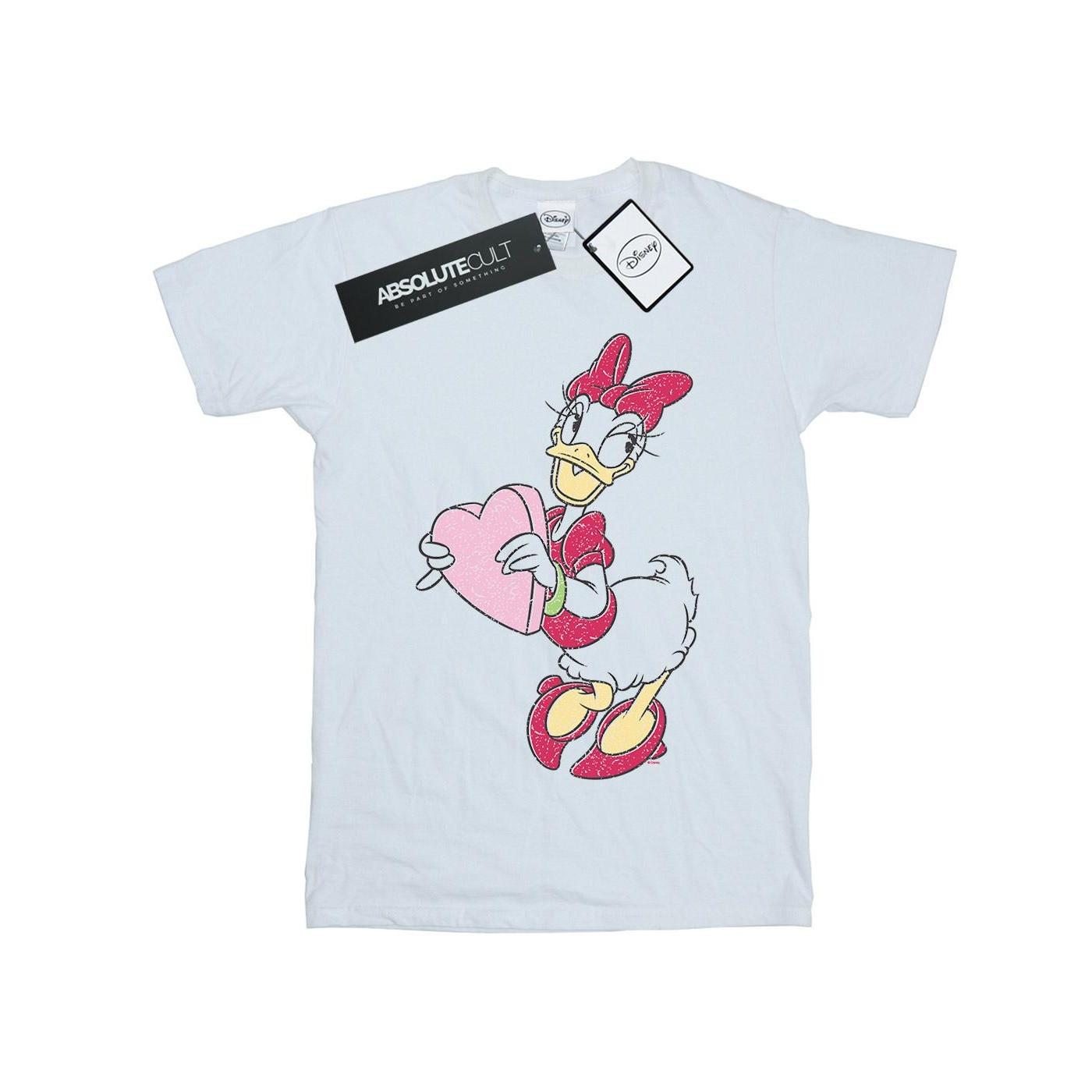 Image of Daisy Duck Love Heart Tshirt Damen Weiss XL