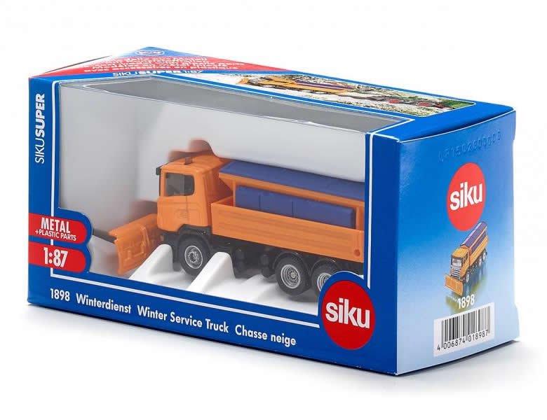 siku  1898, Winterdienst-Fahrzeug, 1:87, MetallKunstoff, OrangeBlau, Bewegliches Räumschild 