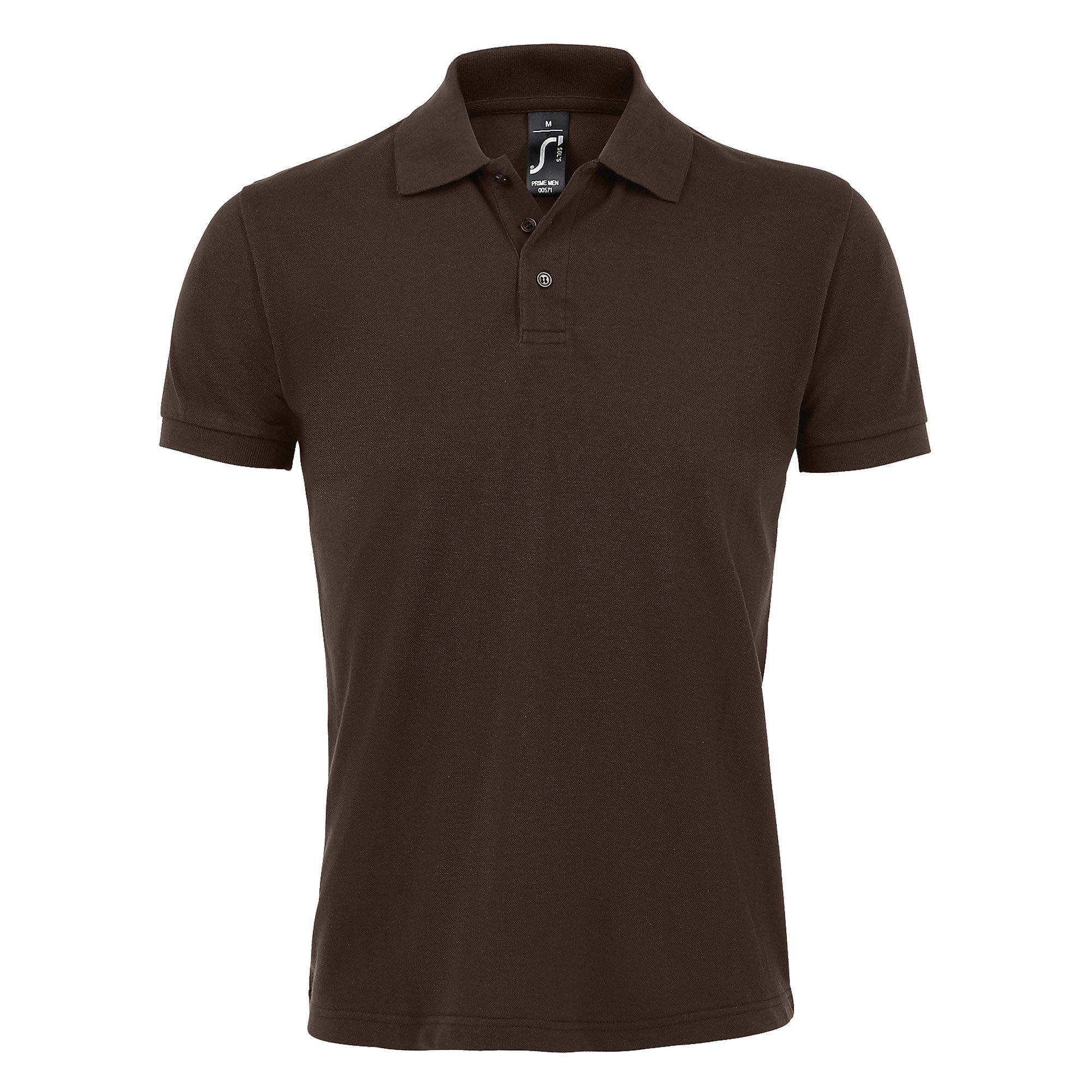 Image of Prime Pique Poloshirt, Kurzarm Herren Braun 4XL
