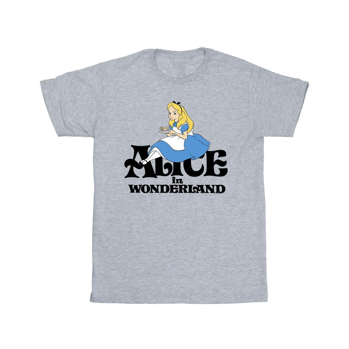 Image of Alice In Wonderland Tea Drinker Classic Tshirt Unisex Grau 140/146