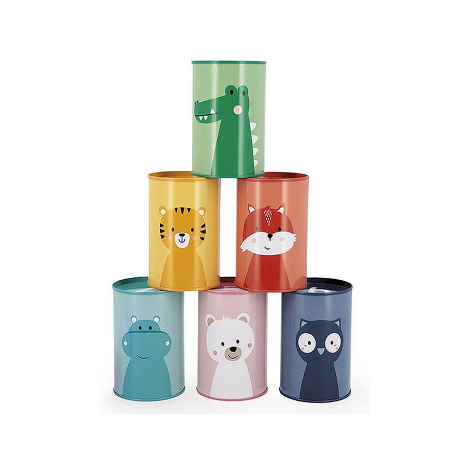 Janod  Spiele Dosenwerfen mit Tieren (8Teile) 