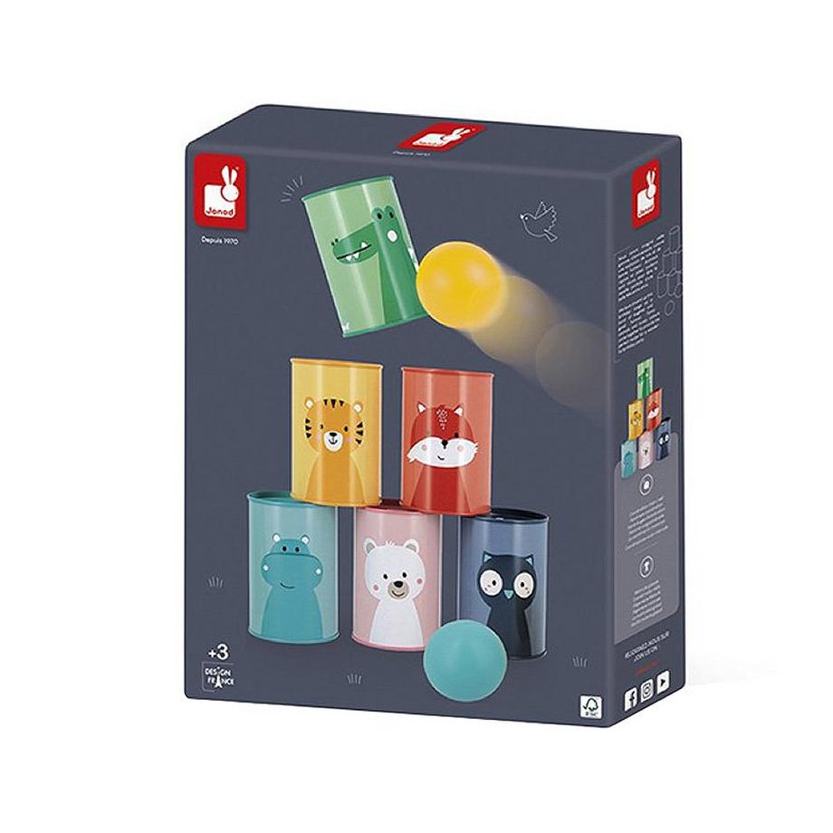 Janod  Spiele Dosenwerfen mit Tieren (8Teile) 