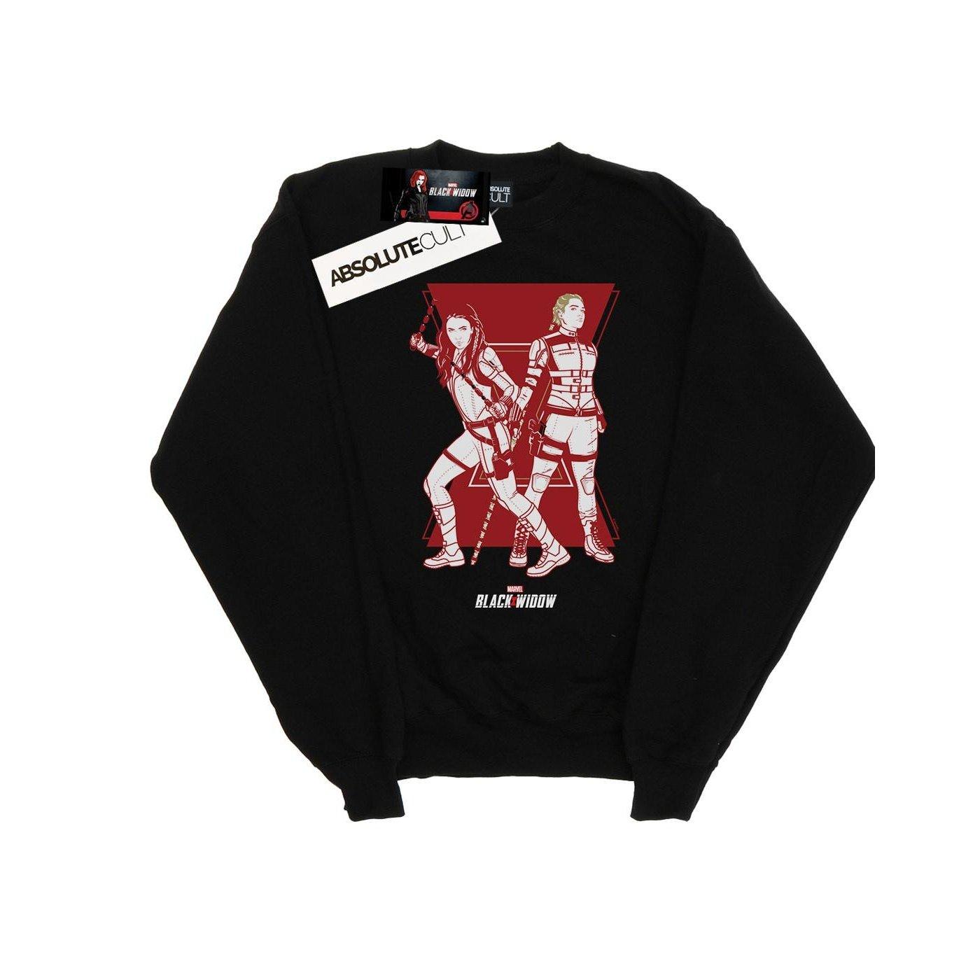 Image of Black Widow Movie Sisters Silhouette Sweatshirt Unisex Schwarz 152-158
