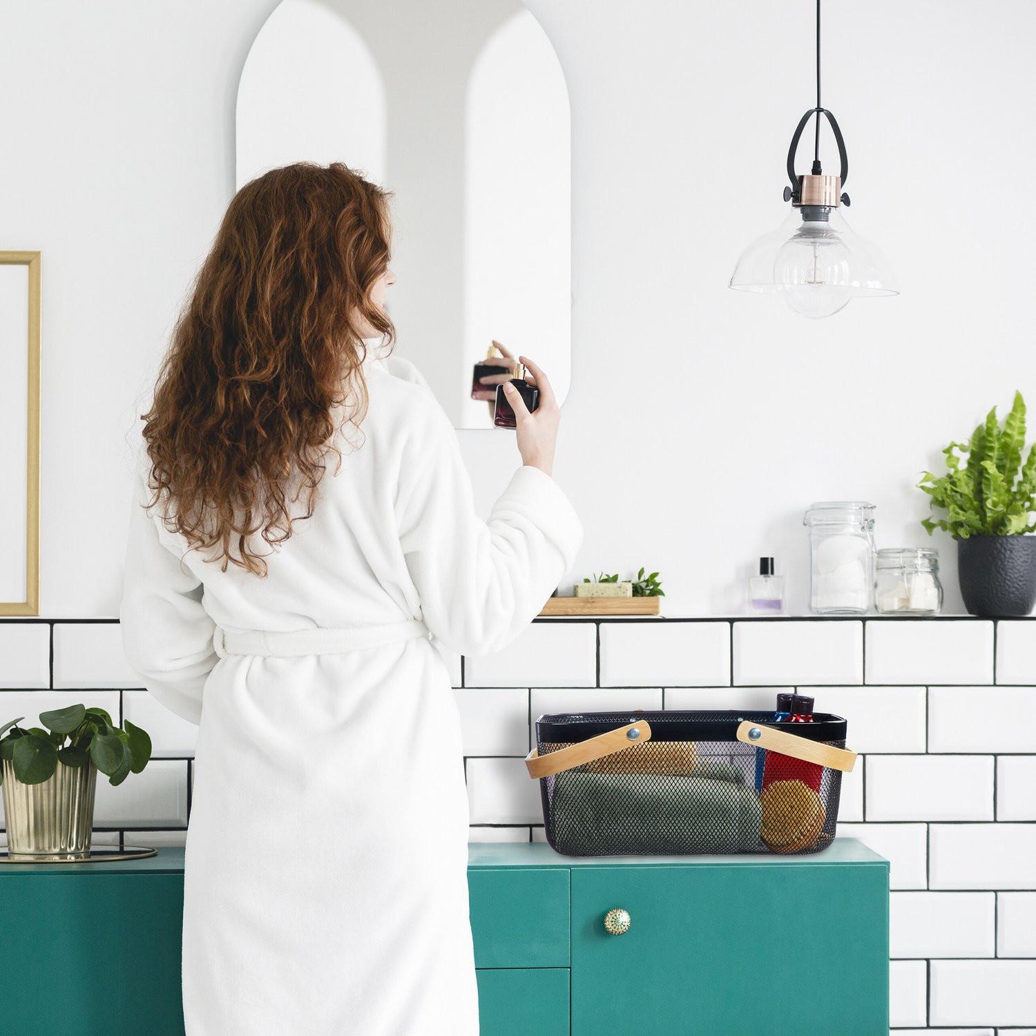 Northix Quadratischer Drahtkorb mit Griff  