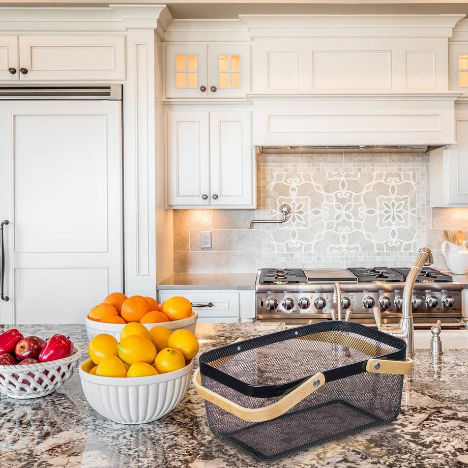 Northix Quadratischer Drahtkorb mit Griff  