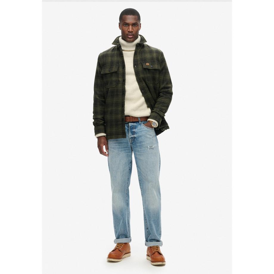Superdry Wool Miller Kariertes Langarmhemd  